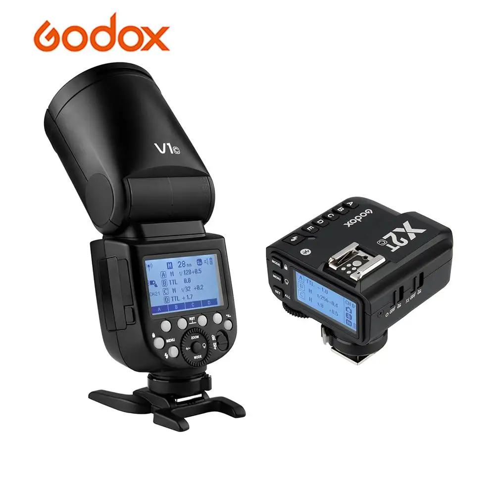 Godox V1C Професионална Светкавица за фотоапарат Speedlite + X2T-C E-TTL II Безжичен Предизвика Избухването на 2,4 G за Canon EOS 1500D 5D Mark учене през целия живот Изображение 0