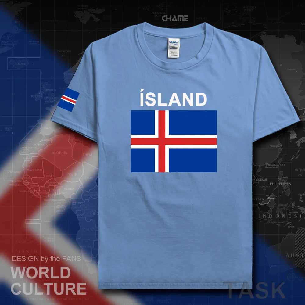 Исландия мъжки тениски 2017 потници национален отбор тениска 100% памук тениска облекло тениски държава спортни ISL Исландец Исландски Изображение 0