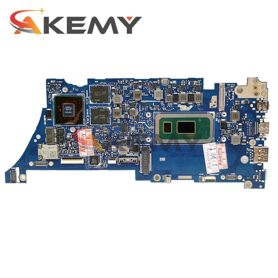 Akemy UX334FL дънна Платка за лаптоп ASUS ZenBook 13 UX434FLC UX334F UX334FL 100% тест оригиналната дънна платка I7-10510U 8G/RAM (V2G) Изображение 1