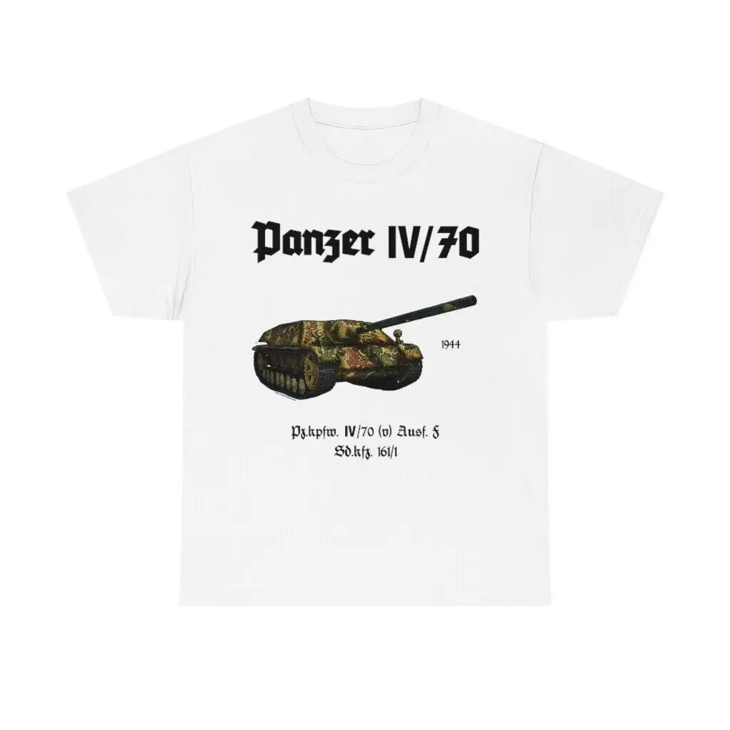 Танкова IV 70 Версия 1 Тениска с Танк от Втората световна война, Военна фланелка на Германската армия, Мъжки Ежедневни тениски от 100% памук, Без Покрив, Размер S-3XL Изображение 1