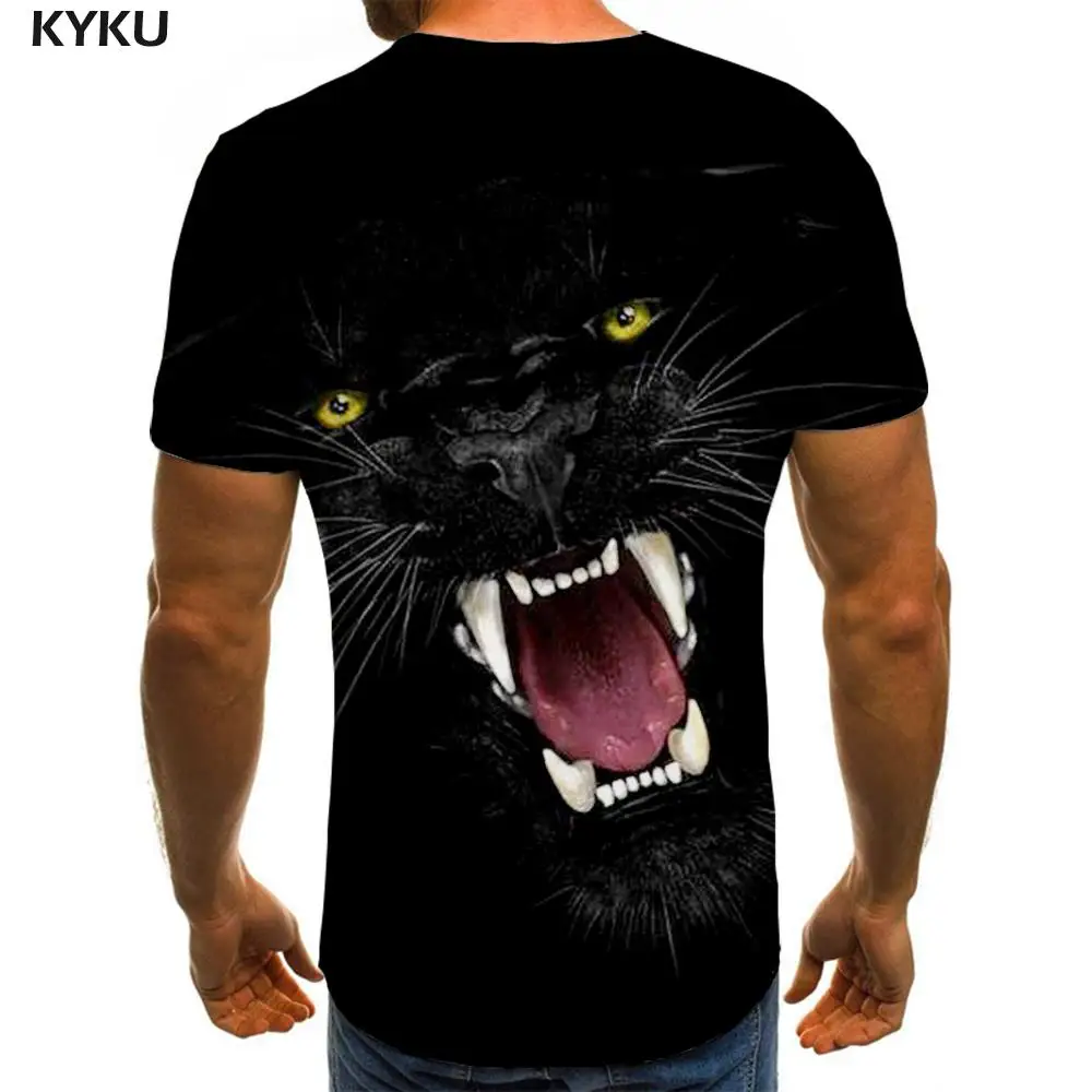 KYKU Тениска с изображение на Лъв, Мъжки Ризи с галактика, 3d Вселената, Забавни тениски, Тениски с животни, Ежедневни Блузи в стил хип-хоп С Къс Ръкав Изображение 2
