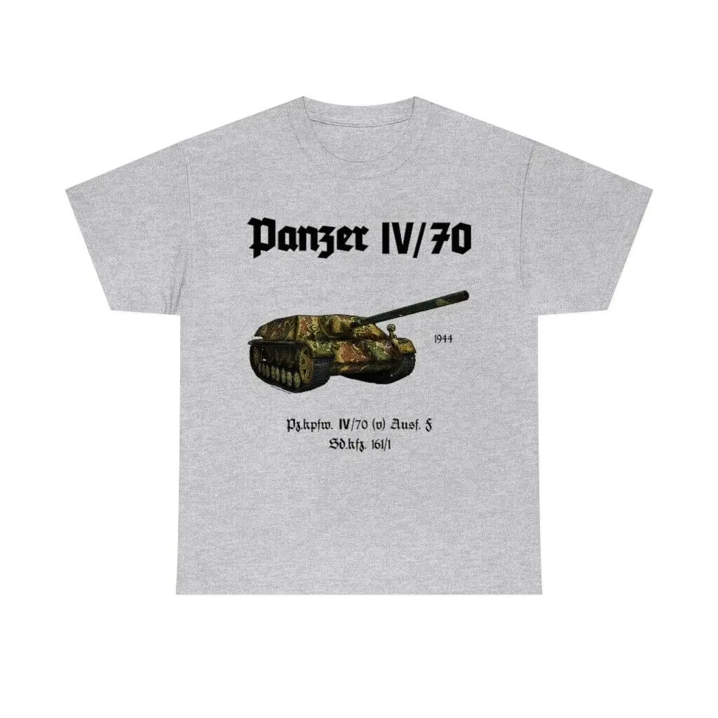 Танкова IV 70 Версия 1 Тениска с Танк от Втората световна война, Военна фланелка на Германската армия, Мъжки Ежедневни тениски от 100% памук, Без Покрив, Размер S-3XL Изображение 2