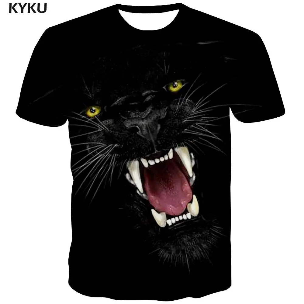 KYKU Тениска с изображение на Лъв, Мъжки Ризи с галактика, 3d Вселената, Забавни тениски, Тениски с животни, Ежедневни Блузи в стил хип-хоп С Къс Ръкав Изображение 3