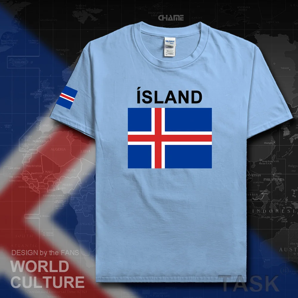 Исландия мъжки тениски 2017 потници национален отбор тениска 100% памук тениска облекло тениски държава спортни ISL Исландец Исландски Изображение 3