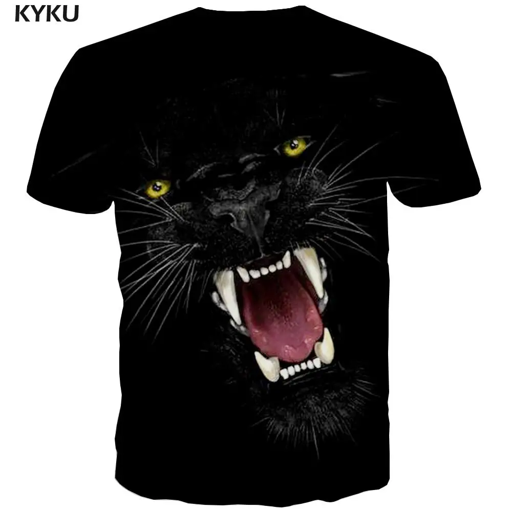 KYKU Тениска с изображение на Лъв, Мъжки Ризи с галактика, 3d Вселената, Забавни тениски, Тениски с животни, Ежедневни Блузи в стил хип-хоп С Къс Ръкав Изображение 4