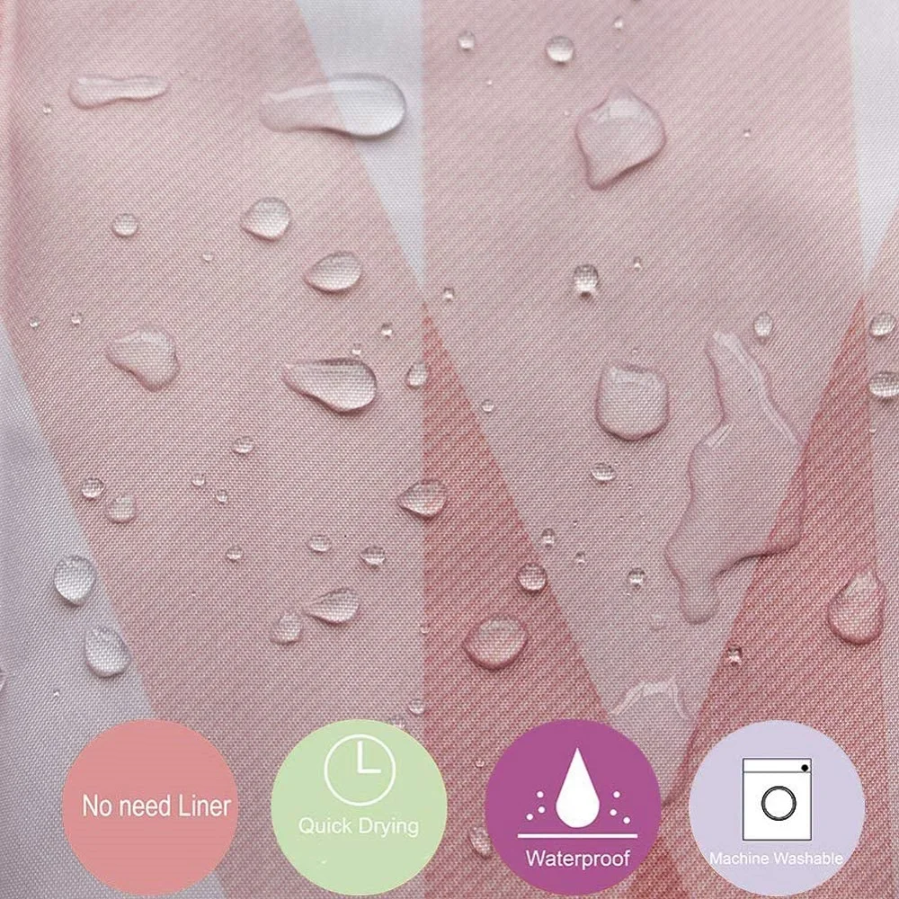 Завеса за душ с виолетово-розова боя (не е лъскава) Прозрачно Златното боке с Куки от водоустойчив полиестер Аксесоари за баня Декор Изображение 4