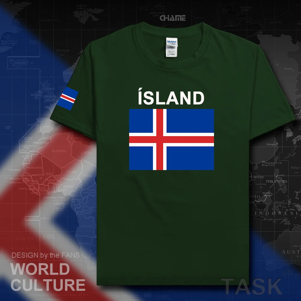 Исландия мъжки тениски 2017 потници национален отбор тениска 100% памук тениска облекло тениски държава спортни ISL Исландец Исландски Изображение 4