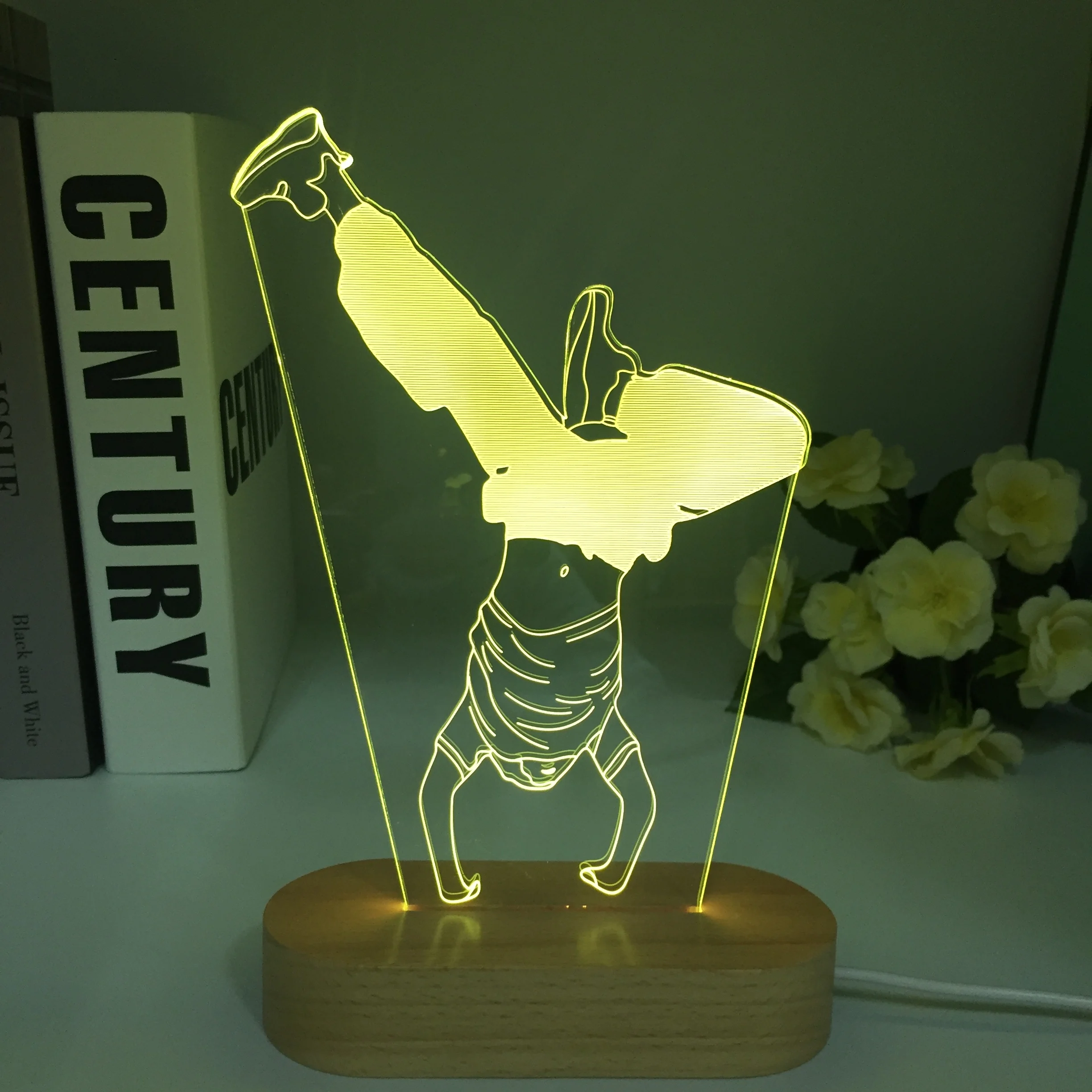 3D Led нощна светлина Динамичен Дървен 3D Лампа с 7 Цветове на Светлината, за да украсят Дома Лампа Невероятна Визуализация на Оптичен Изображение 4